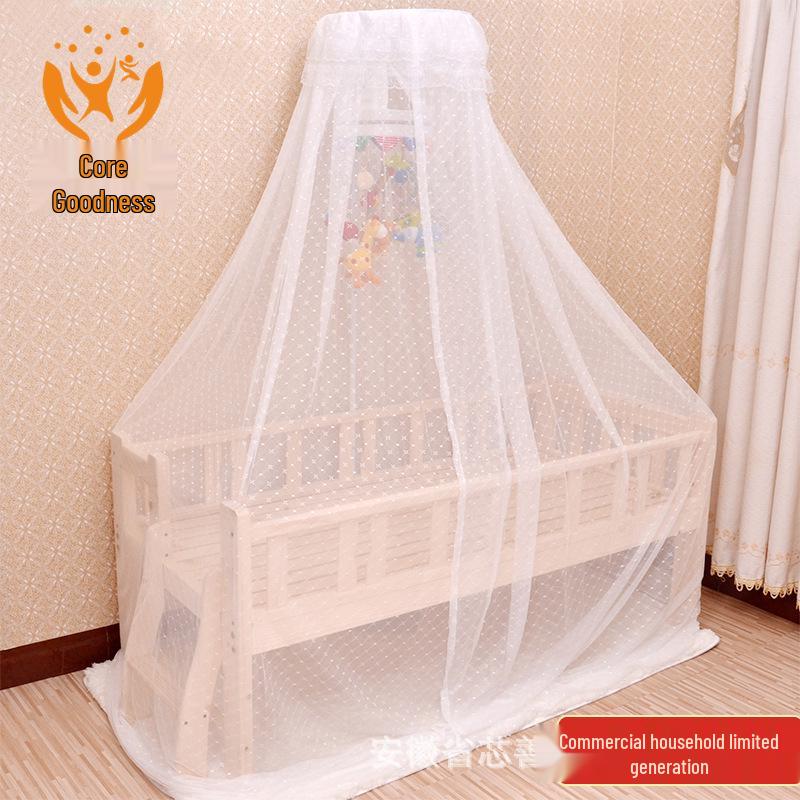 Enlarged Baby Cradle Mosquito Net with Stand - Insect Proof Jacquard Cover