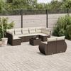 Vidaxl 10-Cz. Garden Furniture Set With Cushions, Brown Polyrattan