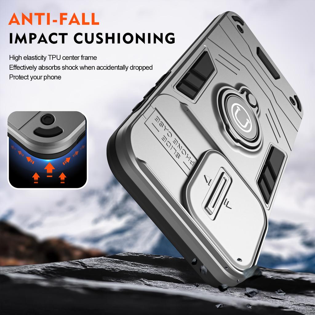 Para Motorola Edge 60 Pro 5G Capa Slide Camshield Suporte PC+TPU Capa de Telefone