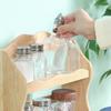 Fujiboeki Spice Rack 2-Tier Natural Wood Kitchen Storage Bonheur 94383 30cm Width 9.5cm Depth 26cm Height
