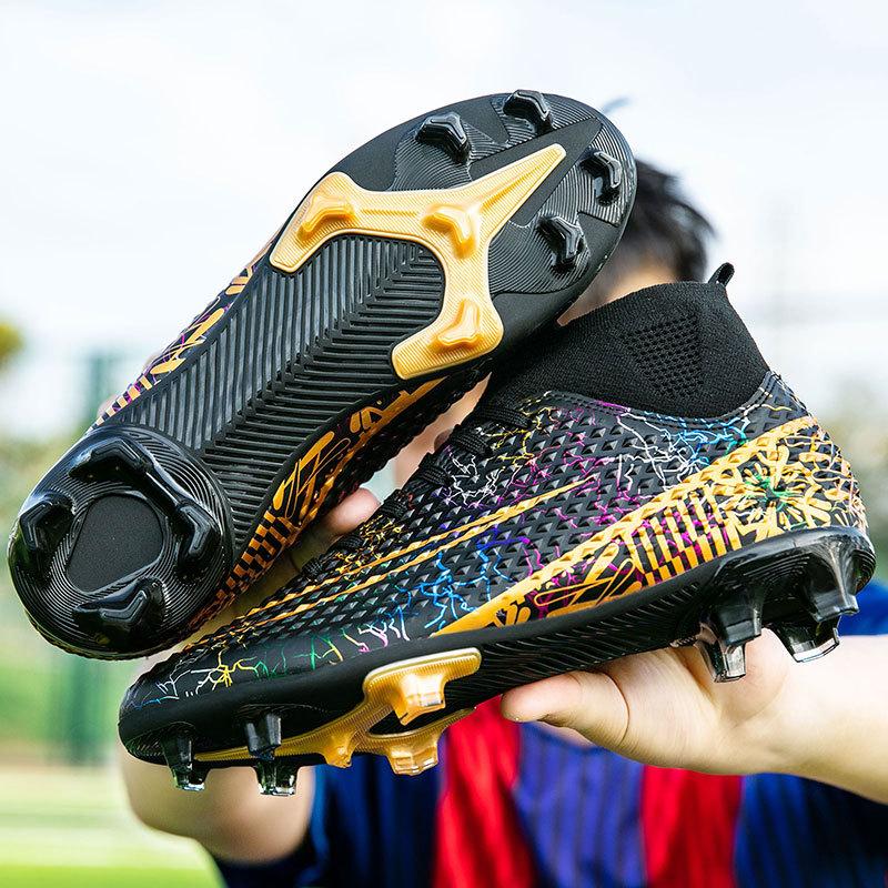 

Новые высокие футбольные бутсы мужские и женские AG длинные шипы TF шипы-сороконожки молодежные студенческие травяные соревновательные тренировочные бутсы 35