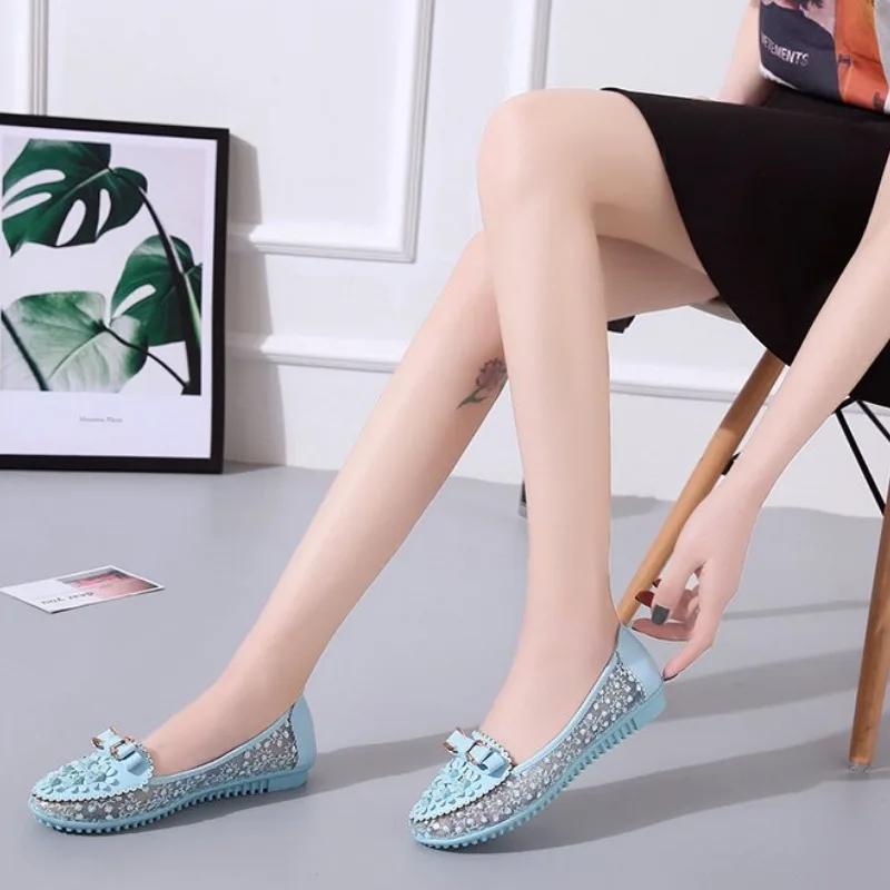 Shoes for Women 2025 New Summer Breathable Solid Vulcanized Shoes Floral Embroidery Bowknot Loafers Non-slip Flower Sneakers
