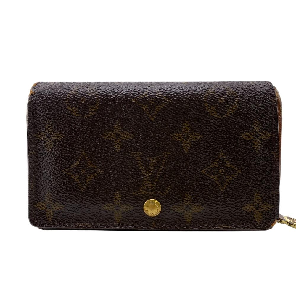 

LOUIS VUITTON M61730 Monogram leather Portonebi Tresol Bifold Wallet Brown leather unisex Used