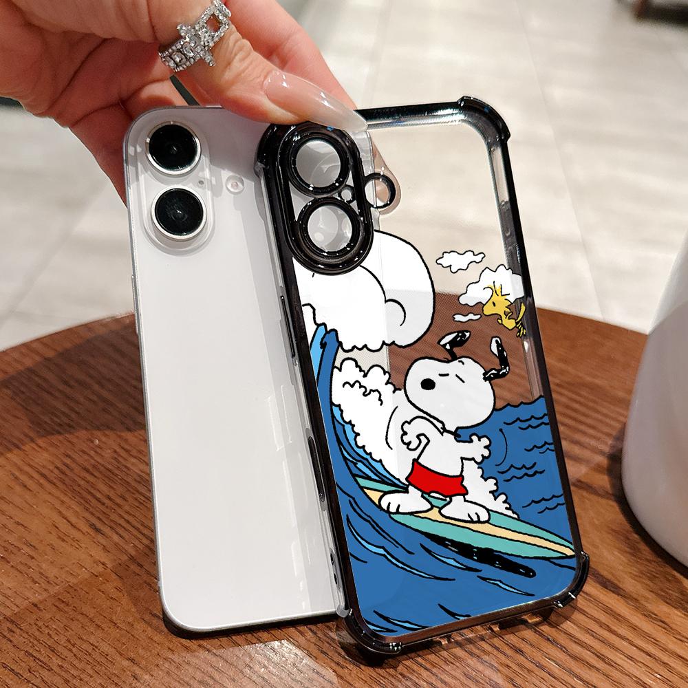 Cute S-Snoopys Dog Line Phone Case for Samsung Galaxy A57 A56 A55 A54 A53 A52 A37 A36 A16 A06 4G 5G Anti-drop Transparent Cover