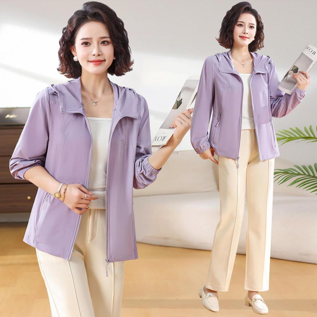 2026 Stylish Hooded Spring Jacket for Middle-Aged & Elderly Women - Age-Reducing Design for Spring & Autumn