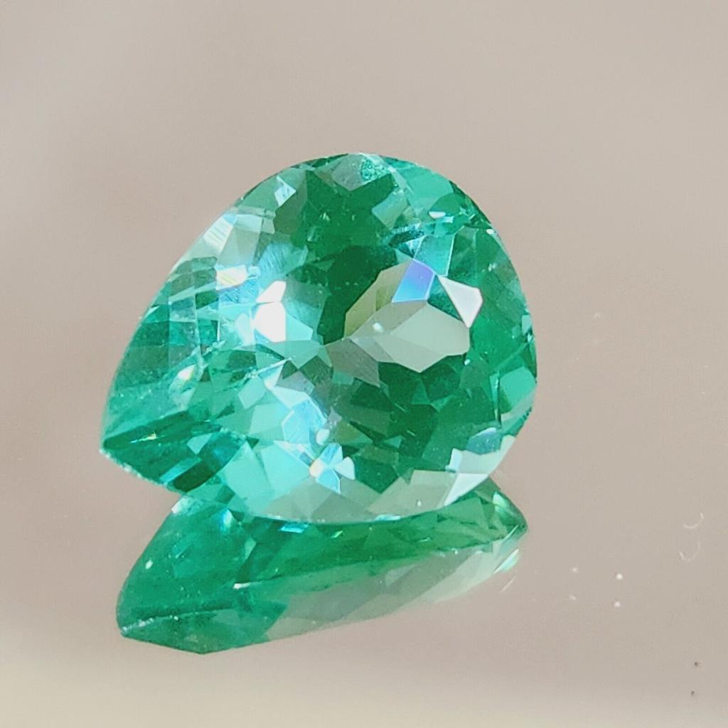 Natural Flawless Green Parti Sapphire Loose Pear Shape Gemstone 13x11 MM