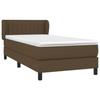 3126368 vidaXL Lit à sommier tapissier avec matelas Marron foncé 90x190 cm