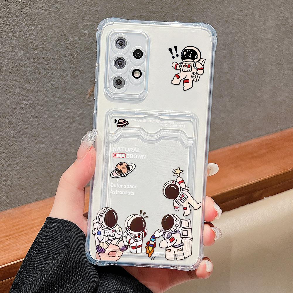 Card Holder Case For Samsung S24 Ultra A06 A05s A05 S23 Plus S22 S21 S20 FE A10s A10 A04 A03s A03 Love Heart Soft Silicone Cover