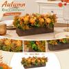 Artificial Rose Flower Arrangement In Wooden Box Faux Floral Centerpiece for Home Dining Table Autumn Seasonal Decoration Indoor Display