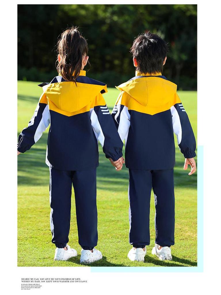 Elementary School Spring/Autumn Windbreaker & Winter Three-Piece Uniform Set