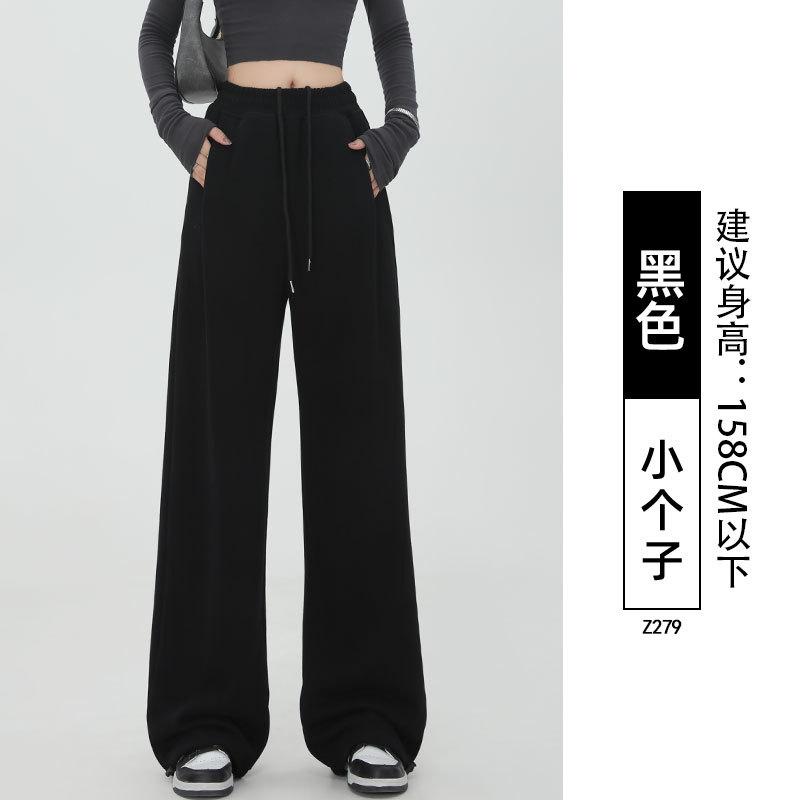 Lamb wool sweatpants women's autumn and winter new black leggings small fleece thickened Harlan sweatpants