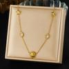 Sun Star Gold Jewelry Set Zircon Necklace Earrings Bracelet