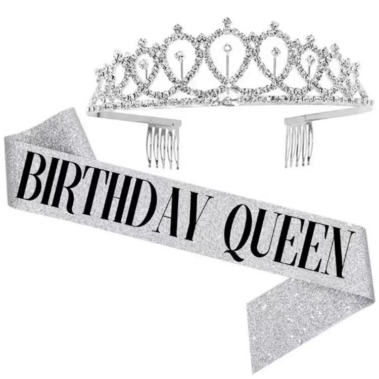 Little Princess Crown & Sash Birthday Headpiece Set