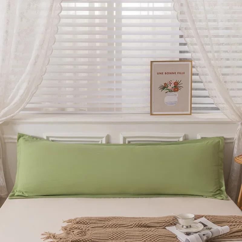 

Новая удобная длинная наволочка из мягкого хлопка, двойные длинные наволочки с принтами и однотонными цветами для украшения дома 120/150/180 см, 1 шт. 48x120cm