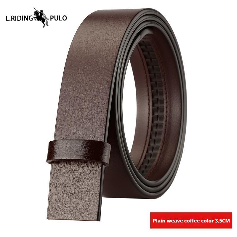 Men's Genuine Leather Belt Without Head and Buckle, Automatic Buckle, Extended Belt, Men's Belt