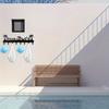 Wall Mounted Heavy Duty Towel Rack 8 Hooks Bathroom Pool Metal Organizer
