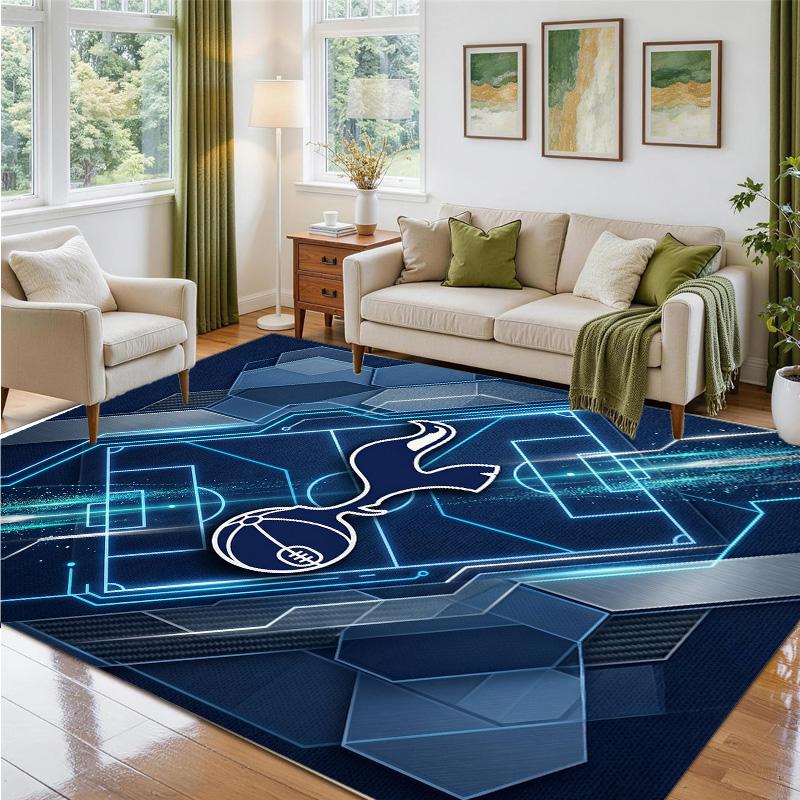 Tottenham Hotspur Design Crystal Velvet Rug Soft Decorative Mat for Bedroom Entrance