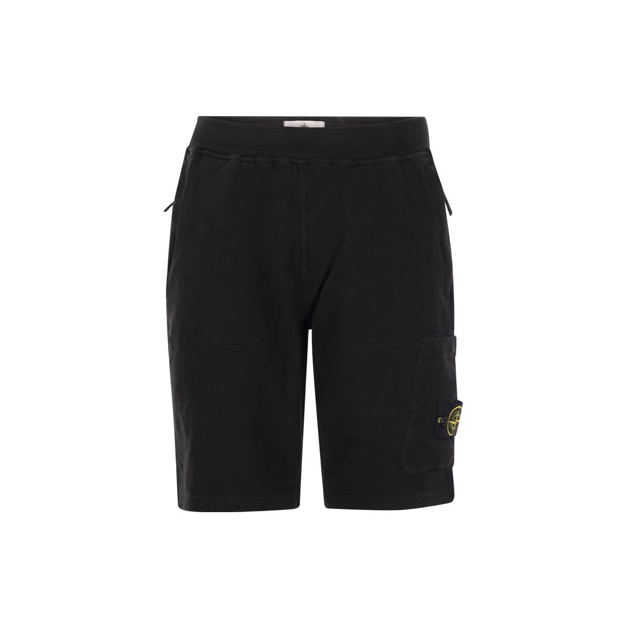 

STONE ISLAND Шорты мужские однотонные с нашивкой с логотипом компаса на эластичной талии, сезон весна-лето 2023, черные 781564060-V0029 L