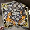 Hangzhou Floral Mulberry Silk Square Scarf - 70cm Silk Twill Women's Neck Accessory
