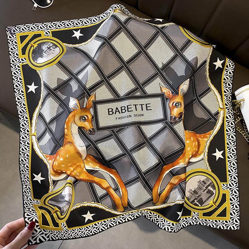 Hangzhou Floral Mulberry Silk Square Scarf - 70cm Silk Twill Women's Neck Accessory