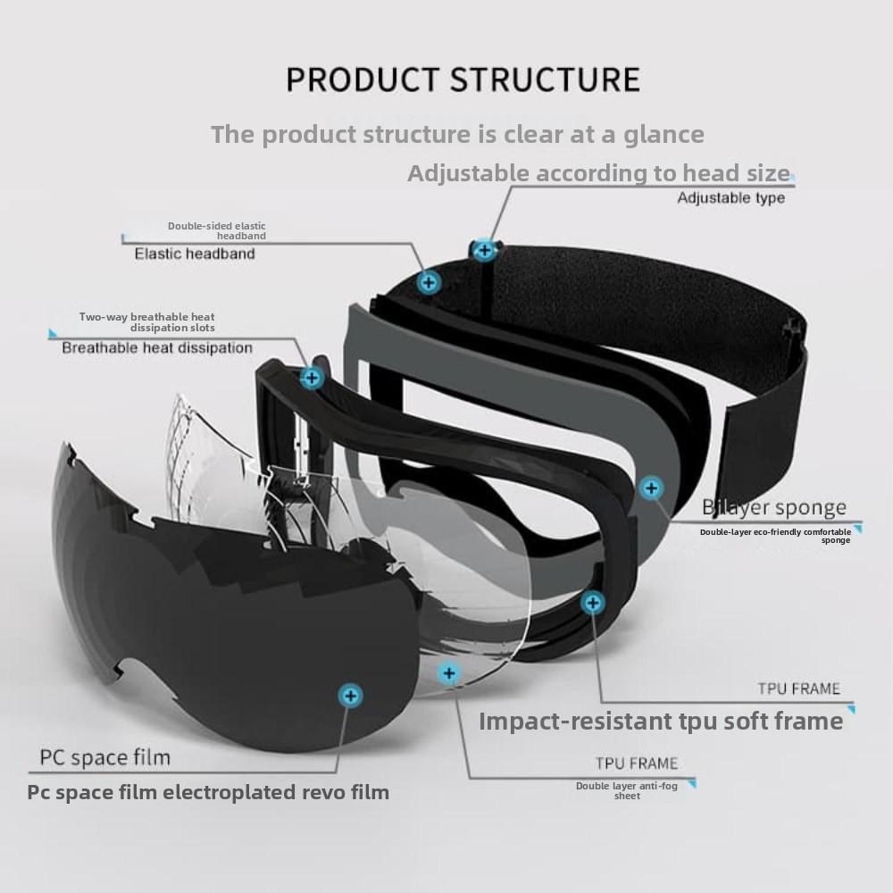 Ski Goggles Double-layer Anti-fog Ski Glasses Myopia Professional Equipment High Definition Breathable Windproof Eye Protection Ski Goggles