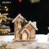 Christmas Wooden Lighted Snow House Mini Cabin European Vintage Xmas Decor