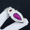 Dainty Kashmir Ruby, Garnet Gemstone Silver Pendant in 925 Sterling Silver - Handmade Design, Everyday Wear Jewelry Easter Gift