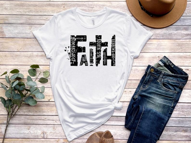 Christian Shirt Bible Verse Tshirt Religious Outfit Retro Faith T Shirt Christian Cross Tees Genderneutral Adult Tshirts