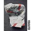 American striped splicing wide-leg jeans men's trend new trendy brand loose washed straight wide-leg trousers
