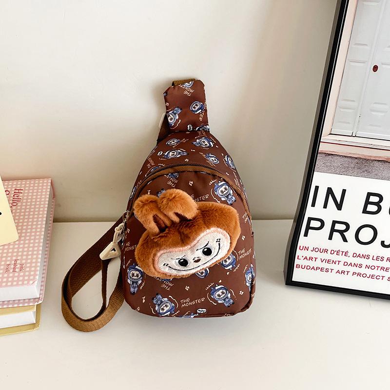Summer new children's cartoon Labubu chest bag waist bag versatile crossbody bag travel lightweight storage bag