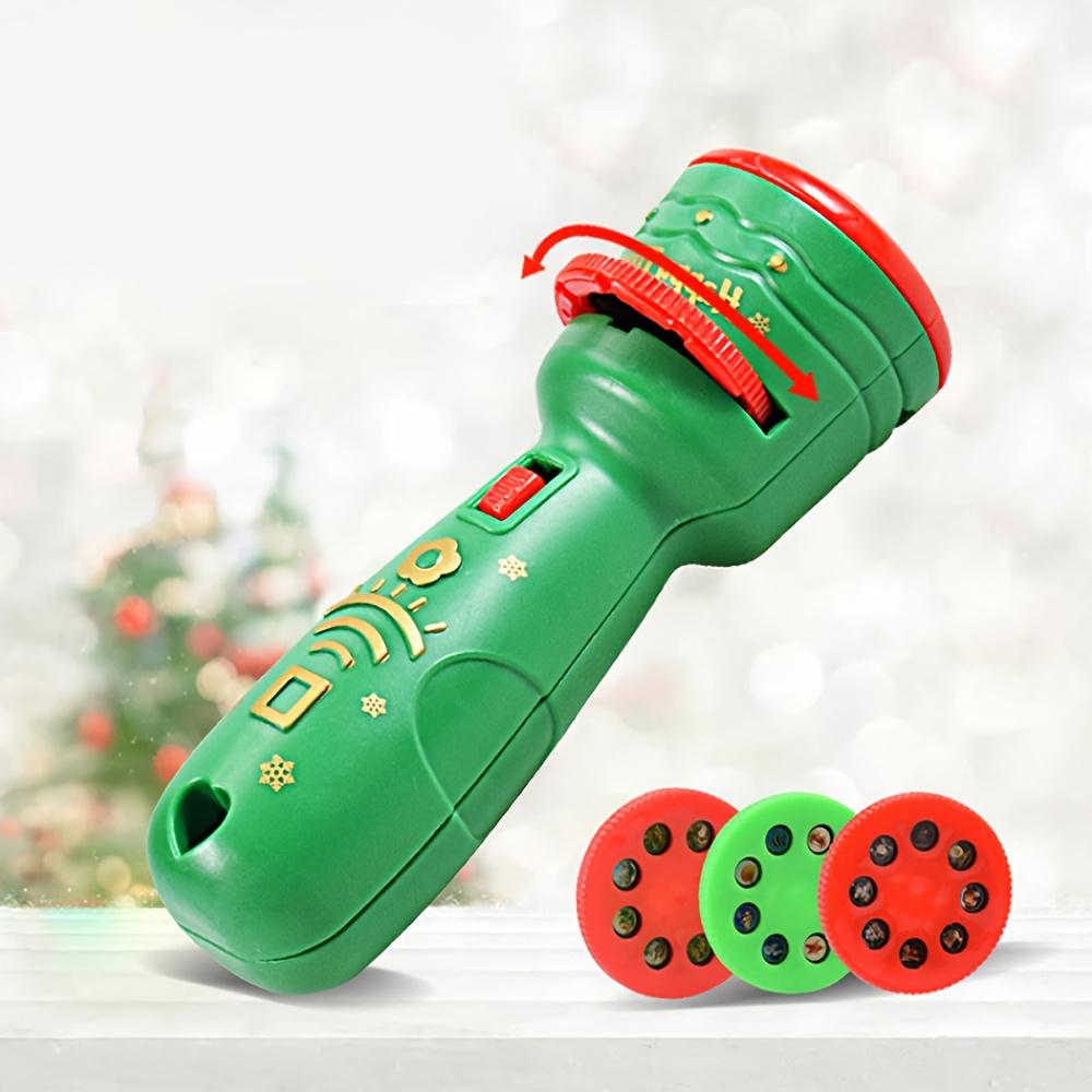 Christmas Kids Projector Flashlight with 24 Holiday Patterns - Santa, Reindeer, Snowmen, Presents - Battery-Powered Learning Toy for Toddlers