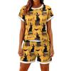 Women's Casual Loose Fit Top and Shorts Set with 3/4 Sleeve Comfortable Lightweight Fabric Stylish Printed Design Suitable for Everyday Wear
