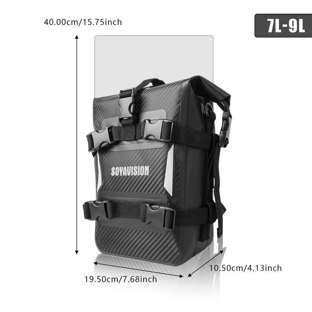 Reflective Motorcycle Dry Bag Bumper Crash Bar Bags 7L-9L/11L-13L Motorcycle Sissy Bar Back Seat Saddle Rack Side Tool Bag Pack