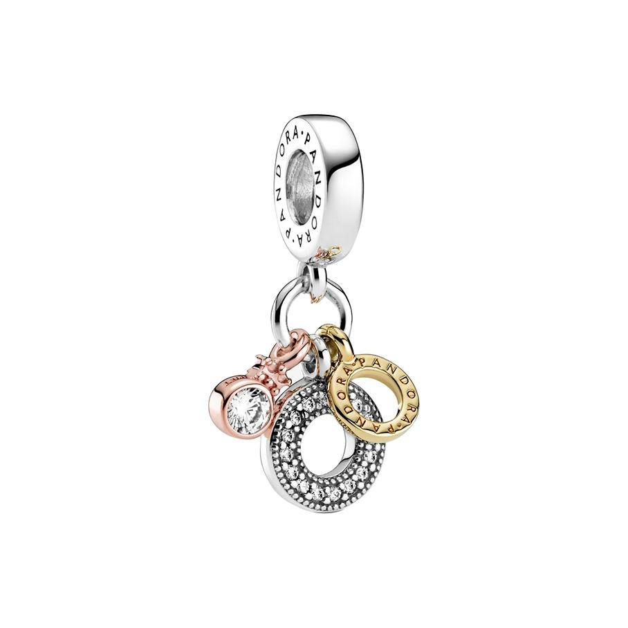 

Pandora Logo Triple Pendant Women Jewelry Silver 799044C01 One Size