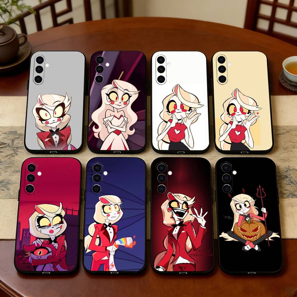 H-Hazbin C-Charlie Phone Case Black Silicone Soft For Samsung Galaxy A73,A72,A71,A70,A53,A52,A51