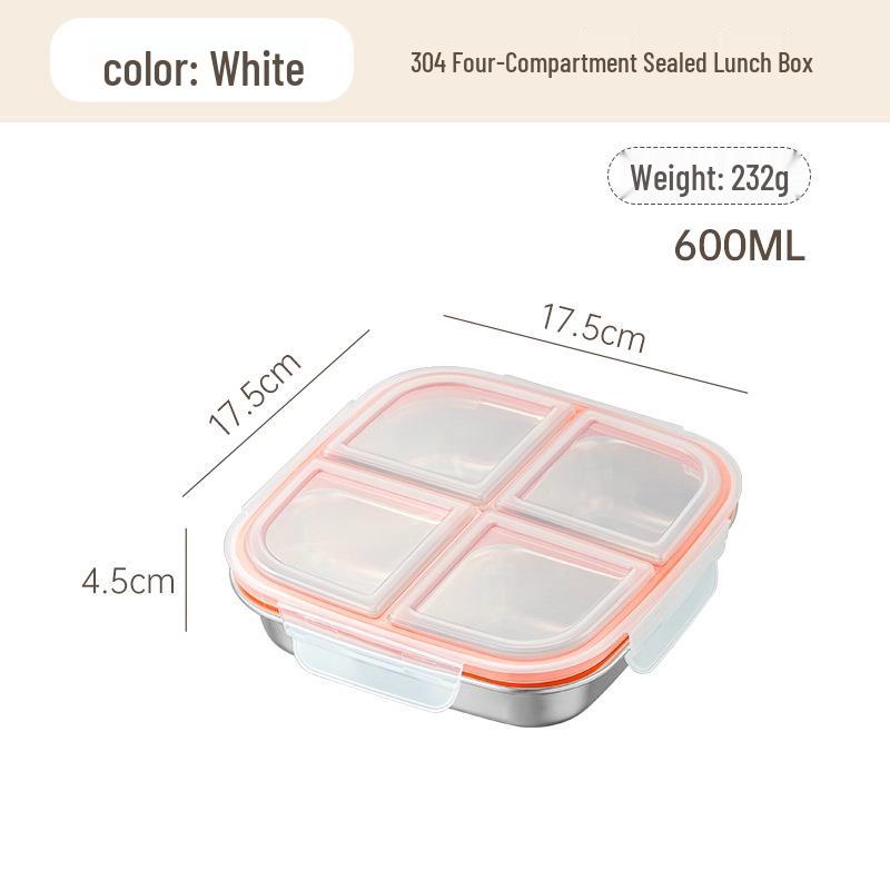 304 Stainless Steel Compartment Lunch Box | Sealed for Portion Control | Office & Microwave Safe