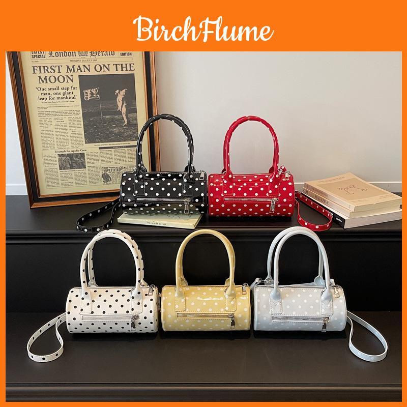 Pu Material Small Tote Bag For Women With Polka Dot Design For Daily Use