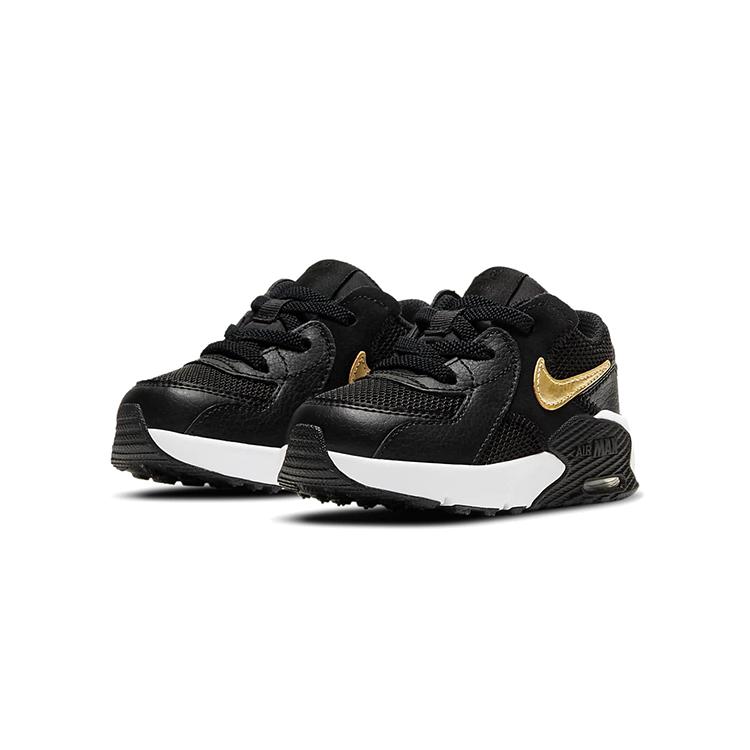 Nike Air Max Excee Abrasion Resistant Mid top Toddler Shoes Black Gold Infant And Toddler CD6893-006