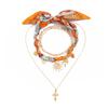 IngeSight.Z 3Pcs/Set Boho Scarf Ribbon Choker Necklace Trend Cross Sun Flower Starfish Conch Coconut Tree Pendant Neck Jewelry