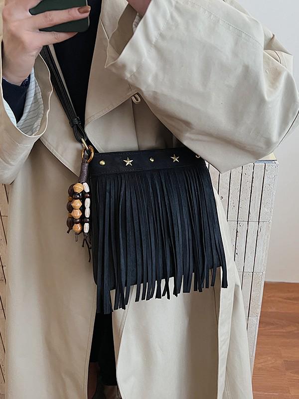 Autumn/Winter Retro Suede Tassel Ethnic Crossbody Bag