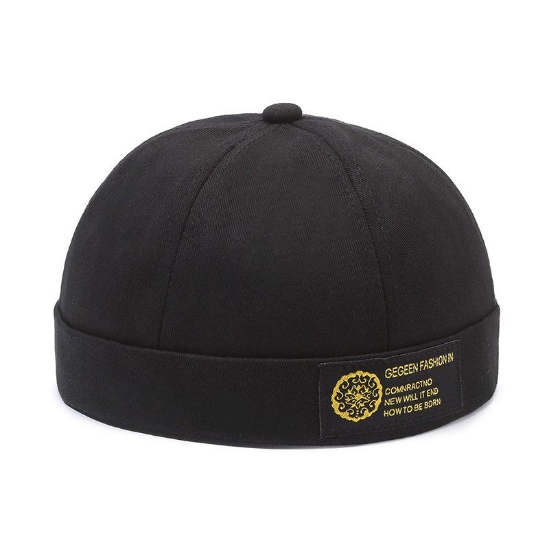 Solid Color Cotton Cap Round Top Hat Headwear Breathable Skullcap Unisex Gift