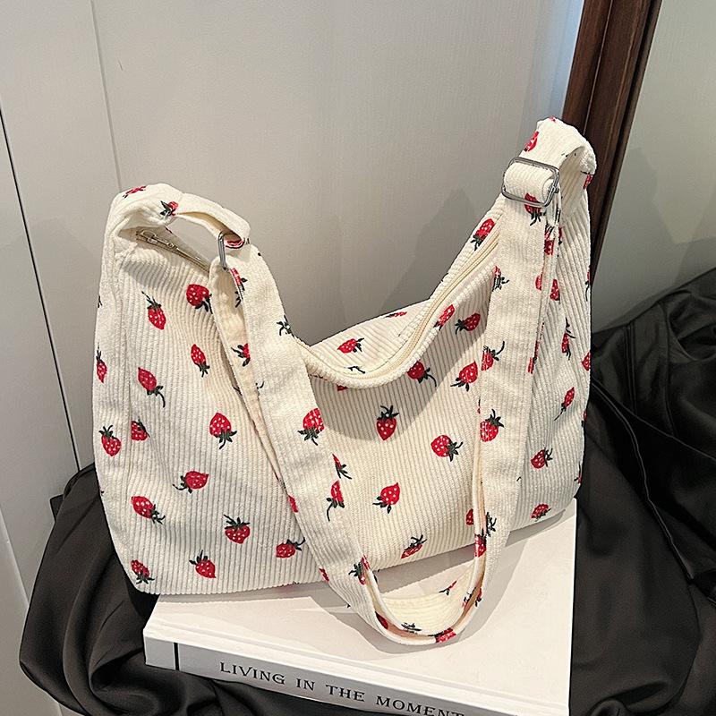 Lazy Style Bag Women's New Trendy Ins Korean Version Harajuku Shoulder Bag College Student Class Tote Bag Women