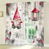 Christmas Dwarf Printed Curtains, Pole Bag Curtains, Bedroom and Living Room Decoration, Home Decoration, Christmas Decoration