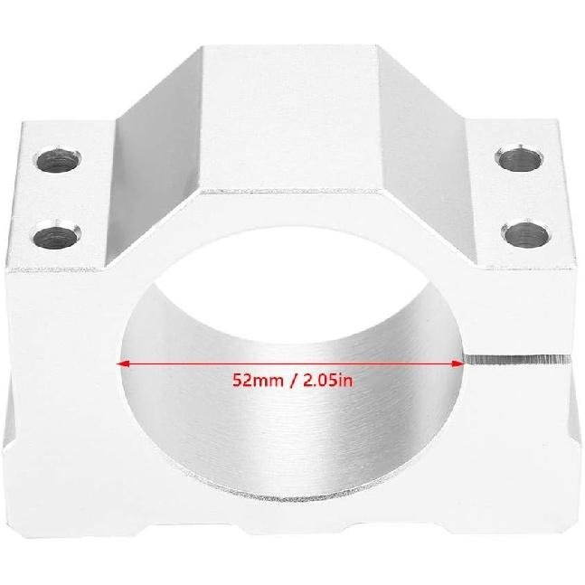 Aluminum CNC Spindle Motor Mount Bracket Clamp with Screws 52mm Diameter, Silver Spindle Mount Bracket