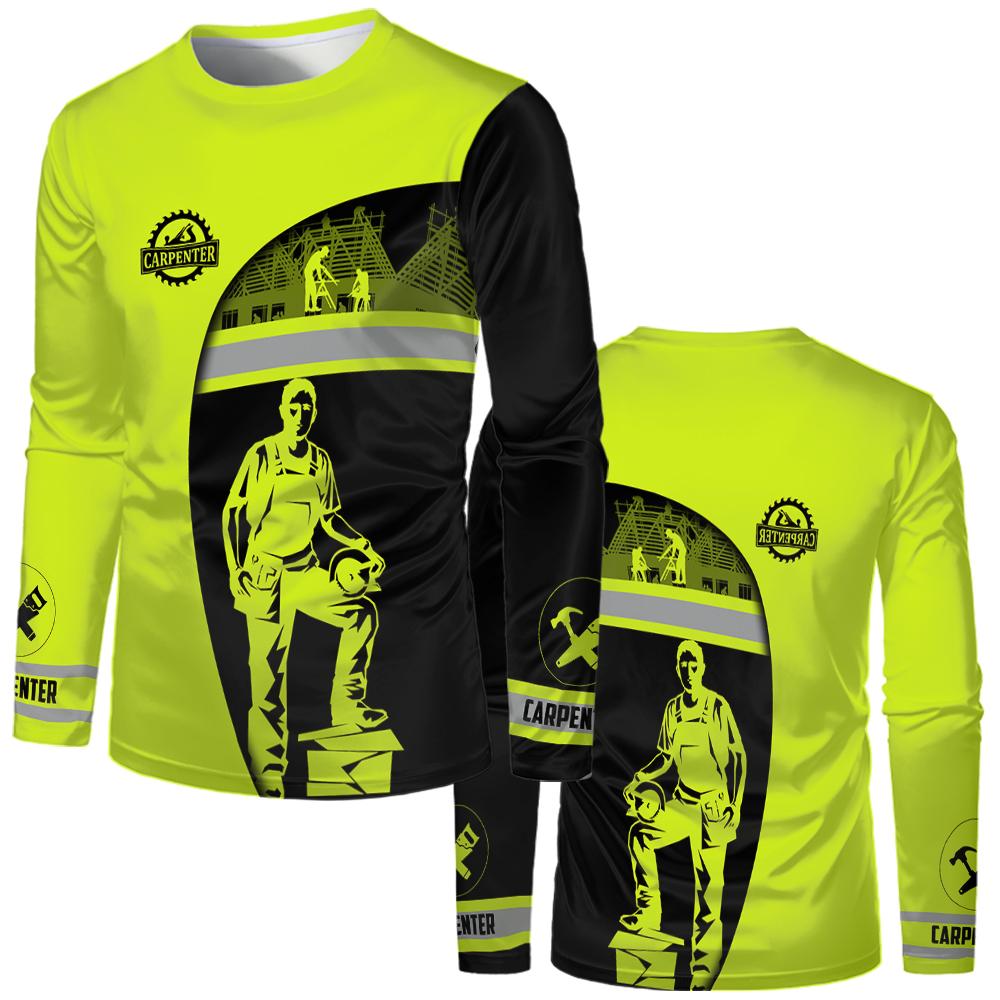 Work Clothing Summer Breathable Men's T-shirt 3D Printing Style Trucker Safety Transportation Work Uniform Oversized Loose Tops