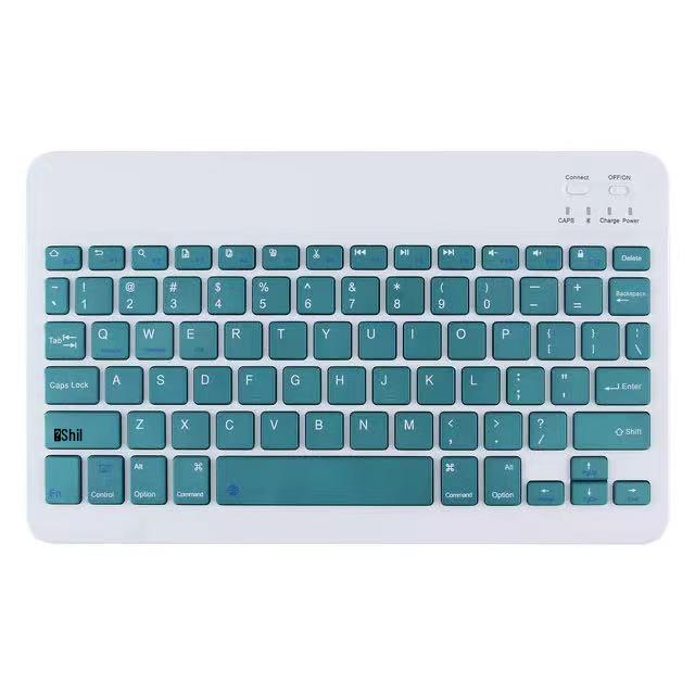 Wireless Bluetooth Keyboard with Colorful Backlight for Mobile Phones and Tablets, Compatible with 7-10 Inch Devices, Luminous Russian Layout