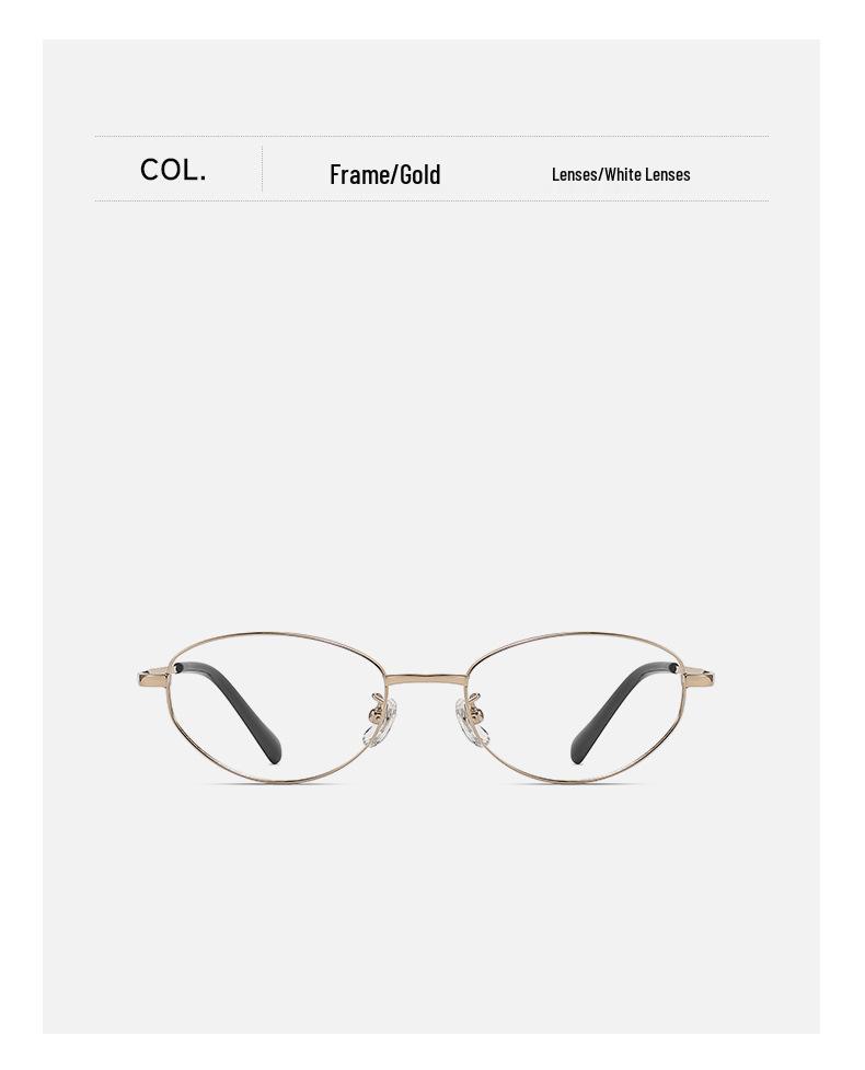 High-Sense Cat-Eye Silver Eyeglass Frames for Myopia 98695