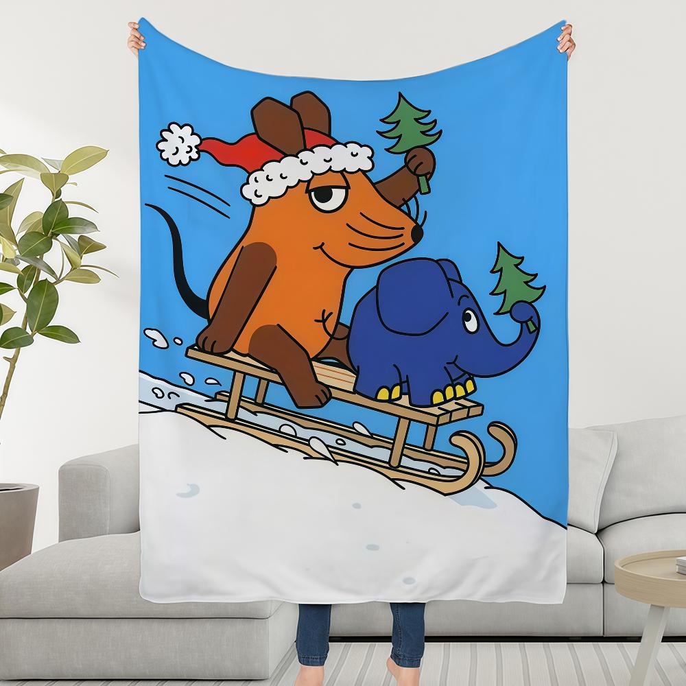 Cartoon Die Sendung Mit Der Maus Blanket Throw Super Cosy Plush Living Room Sofa Couch Childish Birthday Gifts 75x90cm