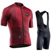 Mens Cycling Jersey Set With Straps Short Sleeve Slim Fit Bike Wear