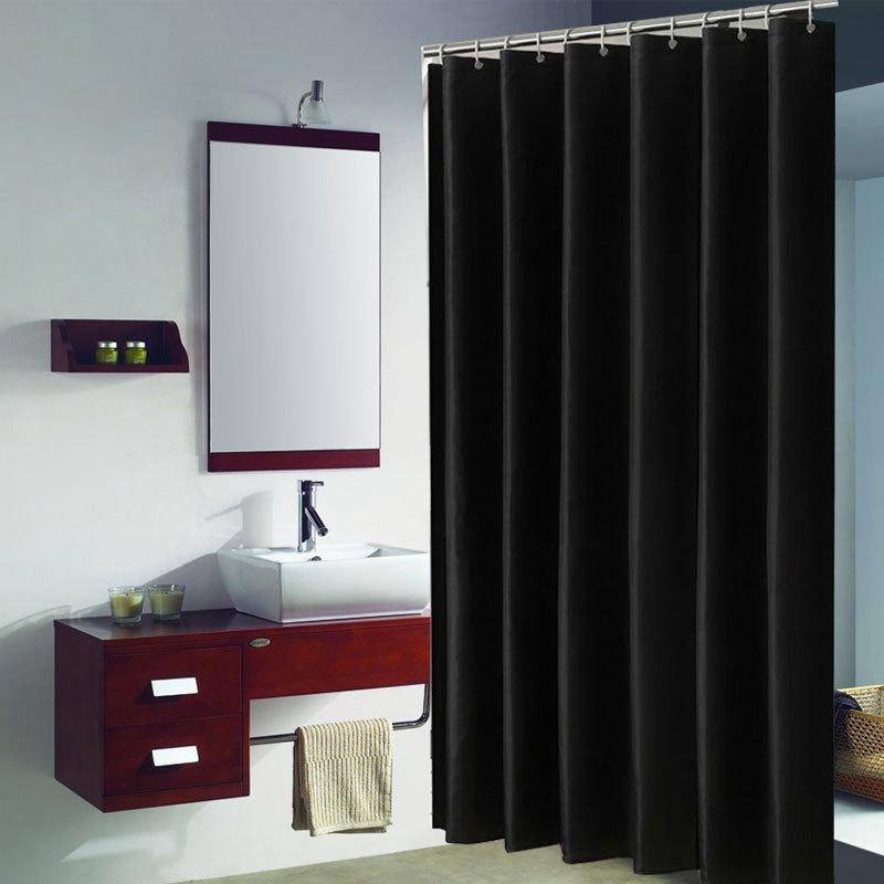 Pure Color Waterproof Bathroom Shower Curtain Mildew Proof Thickened Polyester Bath Curtain Shower Curtains